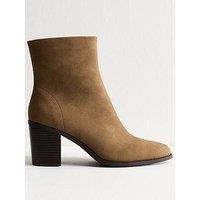 New Look Camel Faux Suede Almond Toe Ankle Boots - Brown