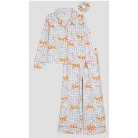 River Island Older Girls Gingham Croissant Pyjama Set - Light Blue