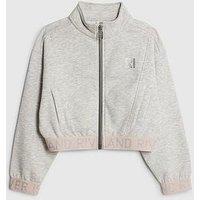 River Island Older Girls Waistband Bomber Jacket - Grey