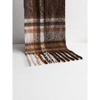 New Look Brown Checked Heavyweight Scarf