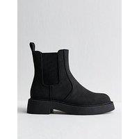 New Look Faux Suede Ankle Boots - Black