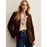 New Look Corduroy Single Breasted Blazer - Brown