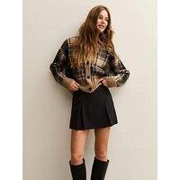 New Look Woven Pleated Skort - Black