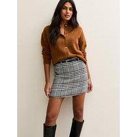 New Look Checked Belted Mini Skirt - Print