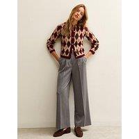 New Look Belted Wide Leg Tailored Trousers - Grey
