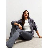 New Look High Waist Jersey Kick Flare Leggings - Grey