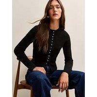 New Look Crew Neck Long Sleeve Cardigan - Black