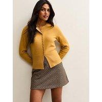 New Look Crew Neck Long Sleeve Cardigan - Yellow