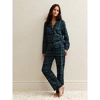 New Look Woven Check Pattern Revere Collar Pyjama Set - Green