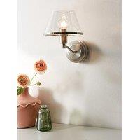 The Very Collection Rechargeable Wall Light With Clear Glass Conical Shade With Metal Trim