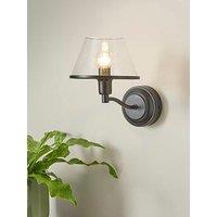 The Very Collection Rechargeable Wall Light With Clear Glass Conical Shade With Metal Trim
