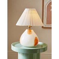 The Very Collection Spotted Glass Table Lamp With Pleated Shade