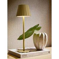 The Very Collection Rechargeable Table Lamp With Ribbed Shade