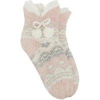 Totes Toasties Ladies Chenille Crop Knitted Slipper Socks - Multi