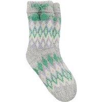 Totes Toasties Ladies Fair Isle Chenille Slipper Socks - Fair Isle - Multi