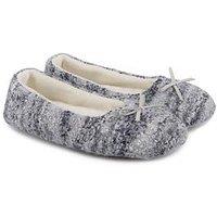 Totes Toasties Ladies Knitted Ballet Slippers - Blue