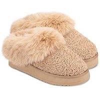 Totes Toasties Ladies Icons Textured Mule With Chunky Sole - Camel