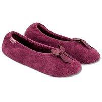 Totes Isotoner Isotoner Ladies Terry Ballerina Slippers - Burgundy