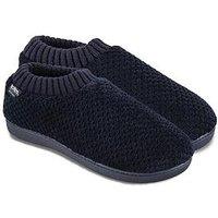 Totes Isotoner Isotoner Ladies Popcorn Full Back Bootie Slipper - Navy