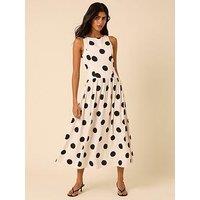 Nobodys Child Polka Dot Kyla Midi Dress - White