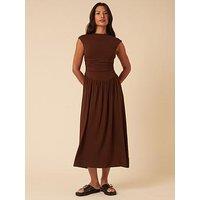 Nobodys Child Drop Waist Aubrey Midi Dress - Brown