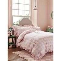 Cath Kidston Hand Painted Diamond 100% Cotton Double Quilt Set 200Cm X 200Cm - Pink/White