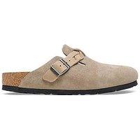 Birkenstock Womens Boston Braided Suede Leather Clog - Taupe