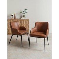 The Very Collection Willow Pair Of Dining Chairs In Faux Leather - Fsc Certified