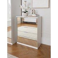 Very Home Palma Mirrored 5 Drawer Chest - White