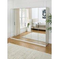 Very Home Palma 6 Door Mirrored Wardrobe - White