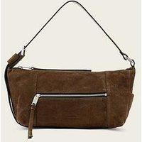 Allsaints Vega Suede Shoulder Bag - Dark - Brown
