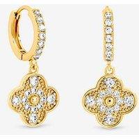 Jon Richard Gold Plated Pave Clover Earrings
