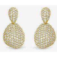 Jon Richard Gold Plated And Crystal Double Drop Dome Earrings