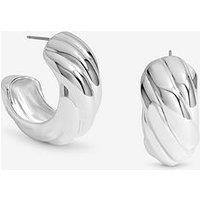 Mood Silver Polished Intertwined Hoop Earrings
