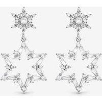Mood Silver Crystal Star Drop Earrings