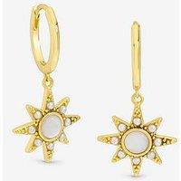 Inicio 14K Gold Plated And Mother Of Pearl Star Earrings