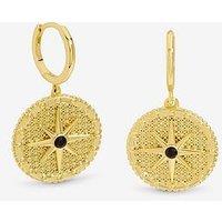 Inicio 14K Gold Plated And Jet Star Charm Earrings