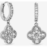 Jon Richard Rhodium Plated And Pave Clover Earrings