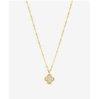 Jon Richard Gold Plated Mirco Pave Clover Pendant