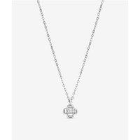 Jon Richard Rhodium Plated Micro Pave Clover Pendant
