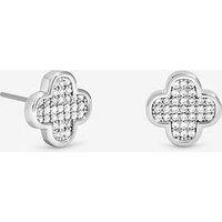 Jon Richard Rhodium Plated Mirco Pave Stud Earrings