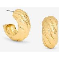 Mood Gold Polished Intertwined Hoop Earrings