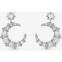 Jon Richard Rhodium Plated And Cubic Zirconia Celestial Drop Earrings
