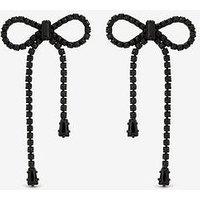 Jon Richard Jet Plated And Jet Crystal Statement Bow Drop Earrings
