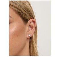 Jon Richard Rhodium Plated Mini Pearl And Crystal Earrings