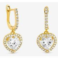 Jon Richard Gold Plated And Crystal Halo Heart Hoop Earrings