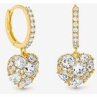 Jon Richard Gold Plated Cubic Zirconia Pave Heart Earrings