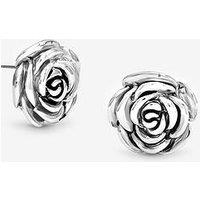 Mood Antique Silver Floral Stud Earrings