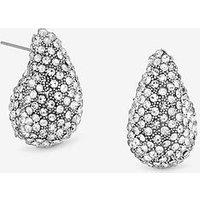Mood Silver Crystal Dome Stud Earrings
