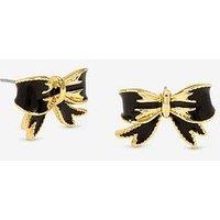 Jon Richard Gold Plated And Jet Bow Earrings